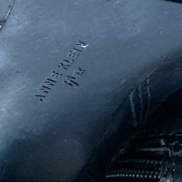 Anne Klein Black Leather Heeled Boots Knee High AKGAELYN 3” Heel Zipper Closure - Picture 7 of 9